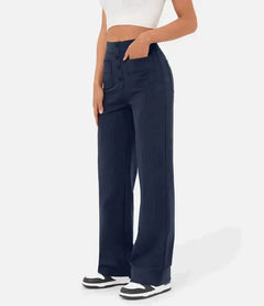 Vicky - Hochgeschnittene Hose - Weites Bein in Marineblau