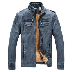 Luxuriöse klassische Fleece-Winterjacke - Wigand in Blau