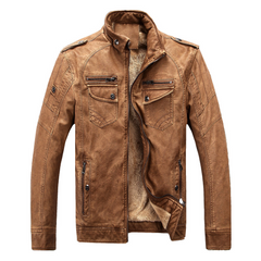 Luxuriöse klassische Fleece-Winterjacke - Wigand in Braun