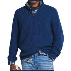 Hochwertiger warmer Wollpullover - Enrico in Dunkelblau