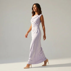 Julia | Damen Festlich Langes Hochzeitsgast Maxikleid in Lila