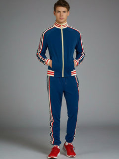 Set aus gestreiftem Trainingsanzug und Sporthose für Herren in Blau