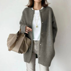 Devin - Luxus-Cardigan für Herbst-Winter in Grau
