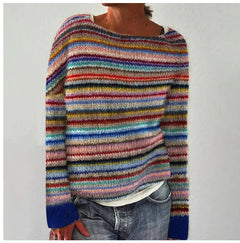 Anna™ | Skandinavischer Strickpullover in Regenbogen