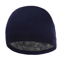 Ida | Damen Kuschelige Gefütterte Wintermütze in Navy blau