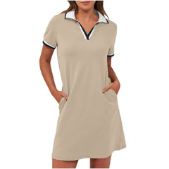 Ilarie | Sportliches Polokleid mit Taschen in Aprikose