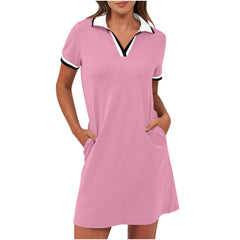 Ilarie | Sportliches Polokleid mit Taschen in Rosa