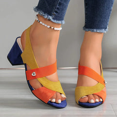 Lurene - Gepolsterte Schuhe mit Blockabsatz in Orange