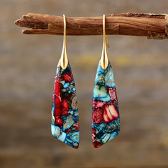 Vintage Ohrringe mit bunten Steinen in Gold