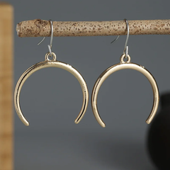 Vintage-Halbmond-Ohrringe aus Gold und Silber in Gold
