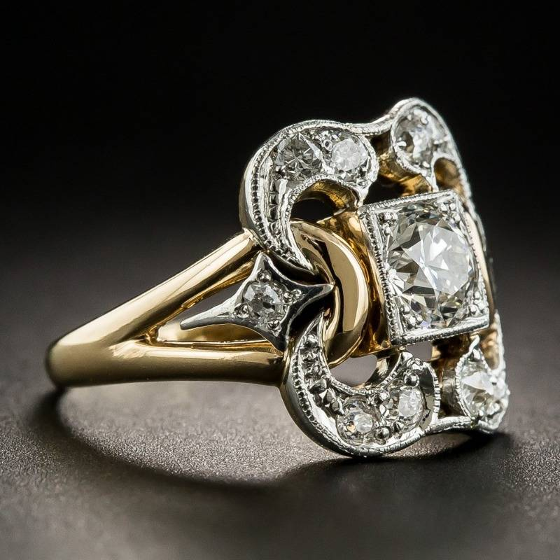 Vintage-Ring aus Gold mit Zirkonien