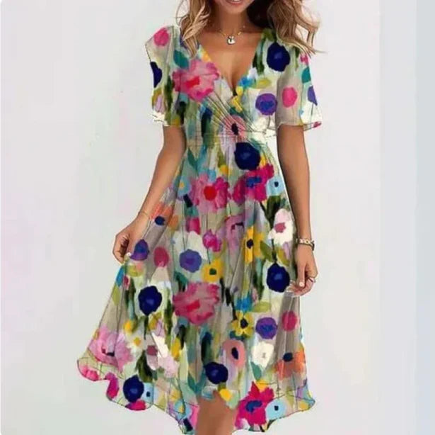 Violet - Damen V-Ausschnitt Kleid