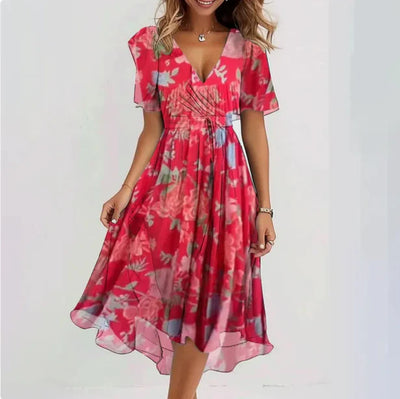 Violet - Damen V-Ausschnitt Kleid