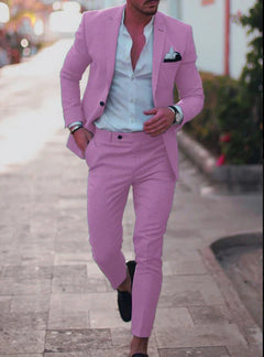 Herren Sommer 2-Teiliger Hochzeitsgast Anzug | Blazer und Hose in Rosa
