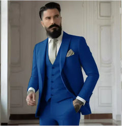 Herren Slim Fit Hochzeitsgastanzug | 3-Teilig in Blau 2