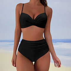 Ivana | Bikini mit Hoher Taille in Zwart