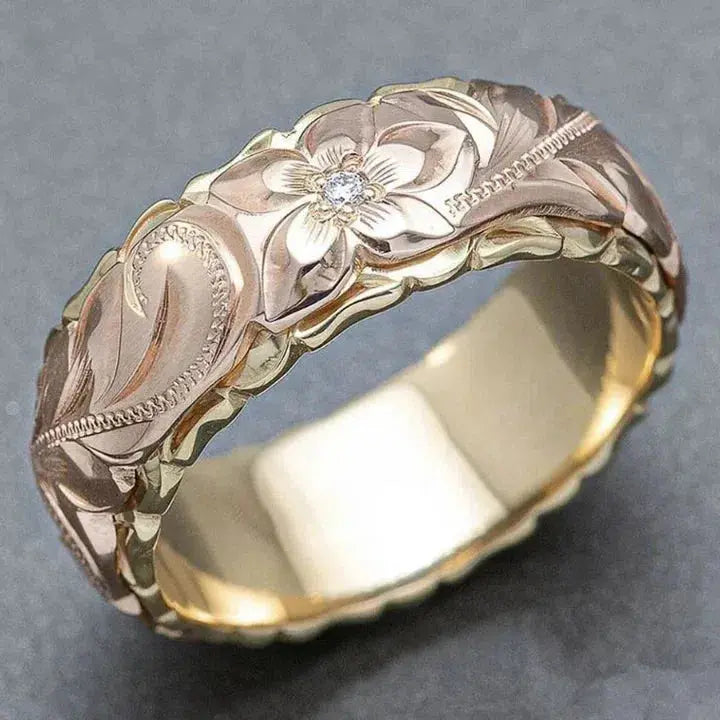 Margarethe – Gravur-Ring mit Blüte