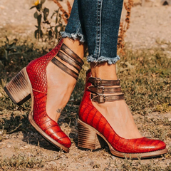 Serelia - Elegante Stiefeletten in Rote Schlange