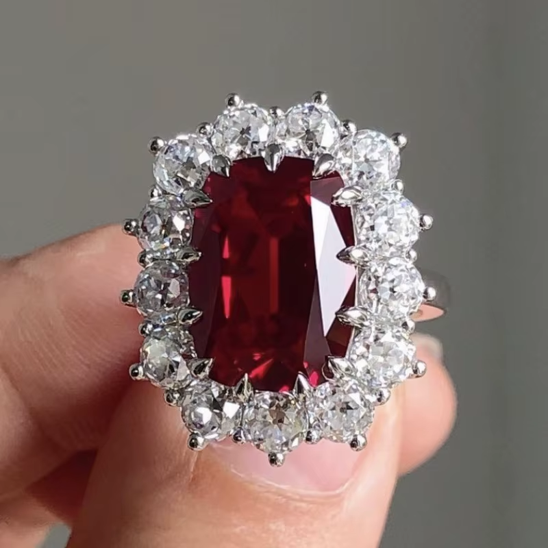 Weinlese-Brillant-Rot-Ring