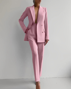 Jessica | Damen Elegant Knöpfen Maßanzug in Rosa