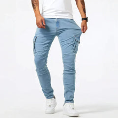 Darnic - Premium Stretch-Cargo-Jeans in Blau