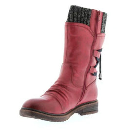 Stella | Gepolstert Runde Spitze Stiefel in Rot