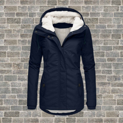 Luisa | Damen Gefütterter Wasserdichter Kapuzen Winter Parka in Blau