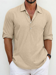 Premium Linen Shirt in Khaki