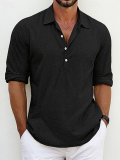Premium Linen Shirt in Black
