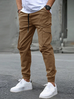 DAVIDE | HERREN CARGO JOGGERHOSE in Braun