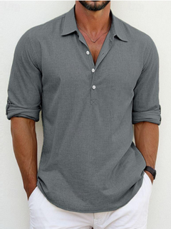 Premium Linen Shirt in Grey