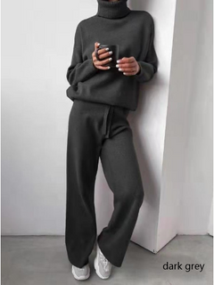 Zweiteiliges Pullover und Hosen Set in Dunkelgrau