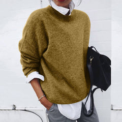 Andrea | Damen Klassischer Schnitt Strickpullover in Gelb