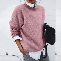 Andrea | Damen Klassischer Schnitt Strickpullover in Rosa