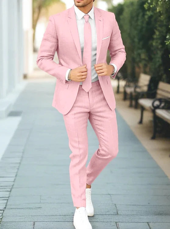 Herren Strand Hochzeitsgast Anzug | Rosa