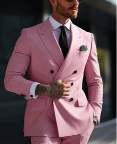 Herren Slim Fit Hochzeitsgast Anzug | Zweiteiler in Rosa
