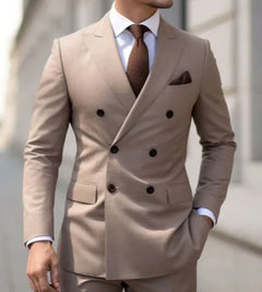 Herren Slim Fit Hochzeitsgast Anzug | Zweiteiler in Beige