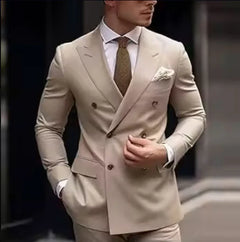 Herren Slim Fit Hochzeitsgast Anzug | Zweiteiler in Beige 2