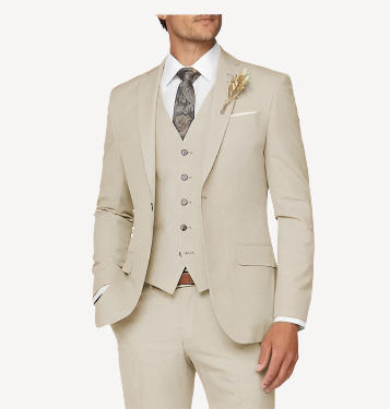 Dreiteiliger Hochzeitsgastanzug für Herren | Beige
