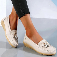 Käthe | Damen Leder Loafer Fußgewölbestütze – Leder Loafer Stützend Komfort 2026 in Khaki