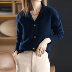 Annie™ | Strick-Cashmere-Gilet in Dunkelblau