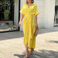 Liane - Kleid - Kragen und Gürtel in Gelb
