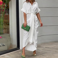 Liane - Kleid - Kragen und Gürtel in Weiß