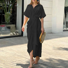 Liane - Kleid - Kragen und Gürtel in Schwarz
