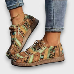 Fioren – Gemusterte Freizeitschuhe in Khaki