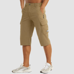 Leichter Cargo-Shorts mit elastischem Bund für Herren | Ideal für den Sommer in Khaki
