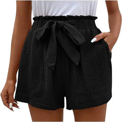 Hochtaillierte Shorts mit Klassischem Schnitt für Frauen | Ideal für den Sommer und Freizeitaktivitäten in Schwarz