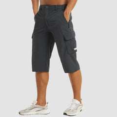 Leichter Cargo-Shorts mit elastischem Bund für Herren | Ideal für den Sommer in Dunkelgrau