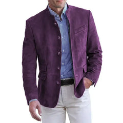 Tavrik - Soft-Touch-Stehkragen-Blazer in Lila