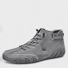 Ludwig Deck | Orthopädische Premium Barfuß-Lederschuhe in Grau
